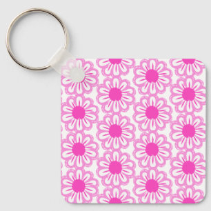 Cute floral pattern background key ring