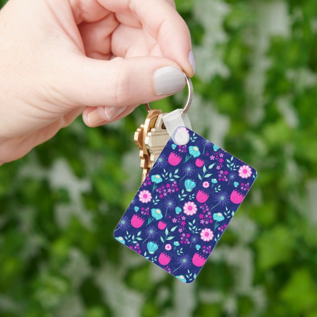 Cute floral pattern background key ring (Hand)