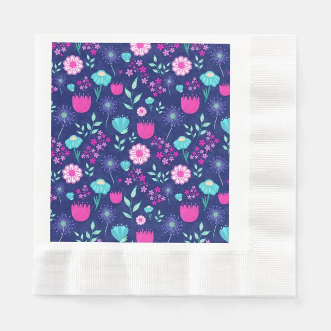 Cute floral pattern background napkin (Front)