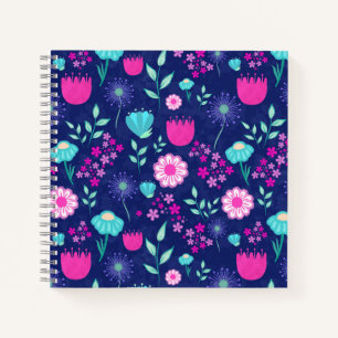 Cute floral pattern background notebook