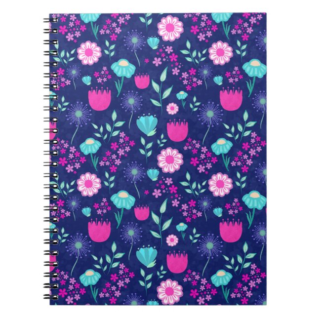 Cute floral pattern background notebook (Front)
