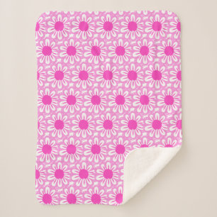 Cute floral pattern background sherpa blanket