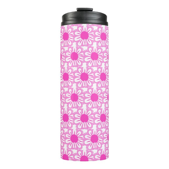 Cute floral pattern background thermal tumbler (Front)