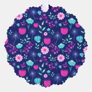 Cute floral pattern background tree decoration card