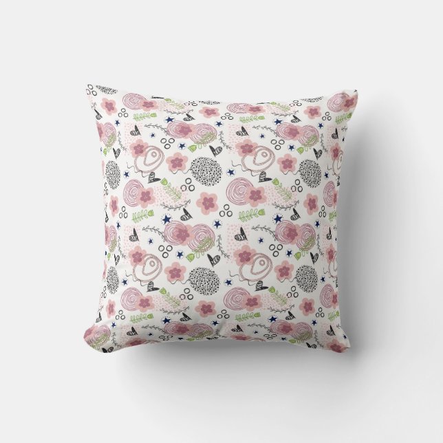 Cute Floral Pattern Cushion (Front)