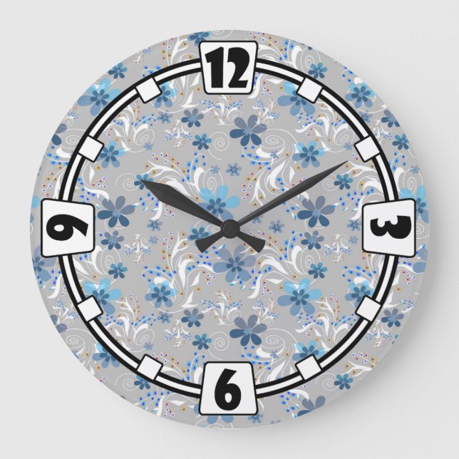 Cute floral pattern , flowers , floral pattern large clock (Front)