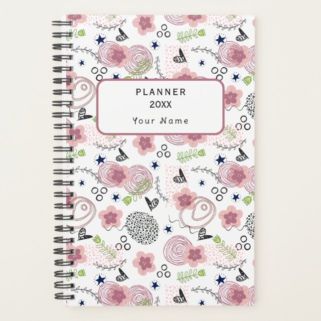 Cute Floral Pattern Planner (Front)