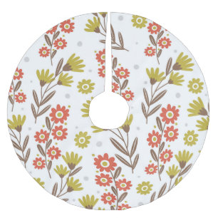 Cute floral pattern, seamless background. brushed polyester tree skirt