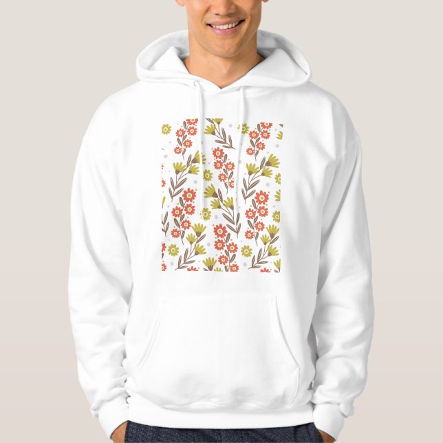 Cute floral pattern, seamless background. hoodie (Front)