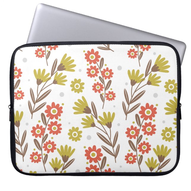 Cute floral pattern, seamless background. laptop sleeve (Front)