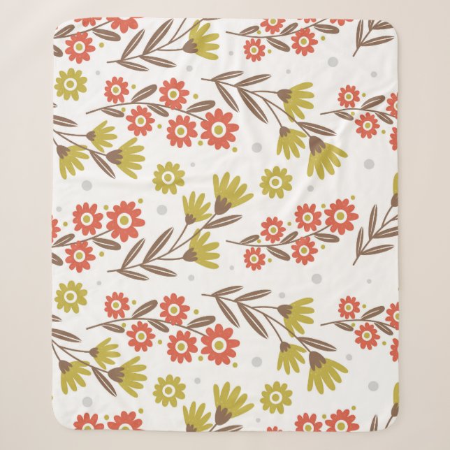 Cute floral pattern, seamless background. sherpa blanket (Front)