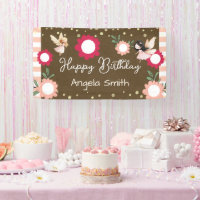 Cute Floral Pink Fairy Girl Birthday Kraft