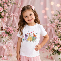 Cute Floral Princess Sisters Girls Birthday