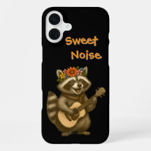 Cute Floral Racoon Guitar Design For Music Lover