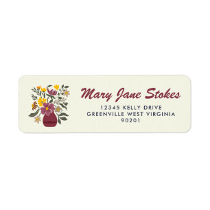 Cute Floral Return Address Label Personalised