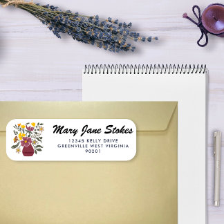 Cute Floral Return Address Label | Personalised