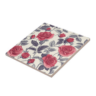 Cute Floral Rose Ceramic Tiles  For Hallway Ways