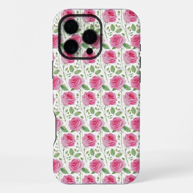 Cute,  floral/rose repeating pattern  iPhone case (Back)