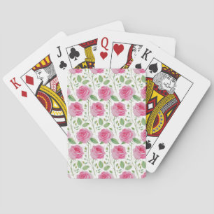Cute, floral/rose repeating pattern playing cards