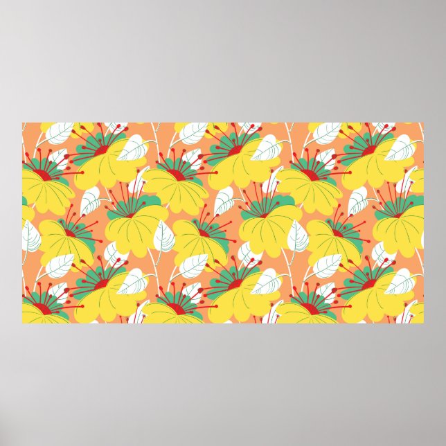 Cute floral seamless pattern. Background with hand Poster (Front)