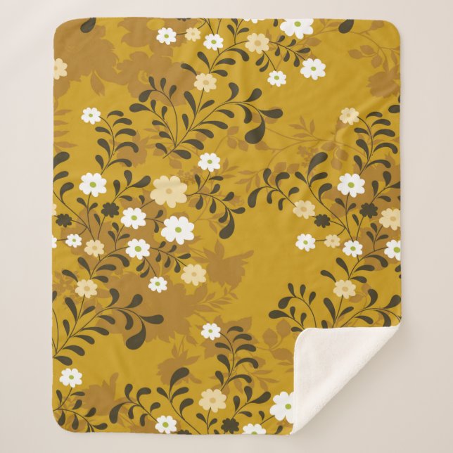 Cute floral seamless pattern on musterabstract,art sherpa blanket (Front)