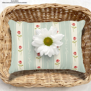 Cute floral Shabby chic retro pattern Blue Decorative Cushion