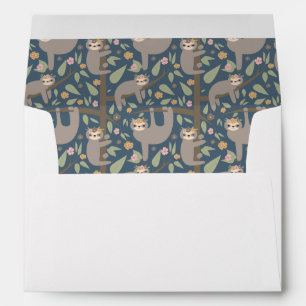 Cute Floral Sloth Pattern Envelope