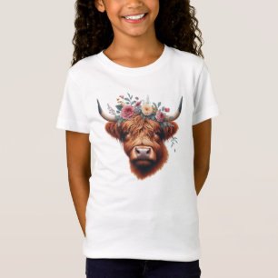 Cute, floral/spring highland cow T-Shirt
