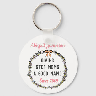 Cute Floral Step Mum Happy Mother's Day Key Ring