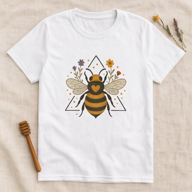 Cute Floral Summer Bee  T-Shirt (Creator Uploaded)