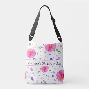 Cute Floral Tote Bag   Custom Cross Body
