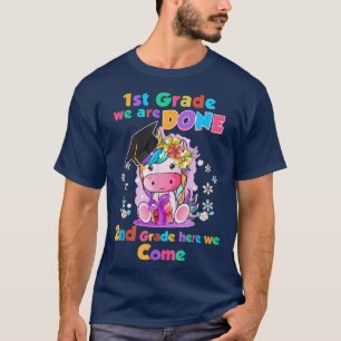 Cute Floral Unicorn 1st Grade Done Future 2nd Grad T-Shirt