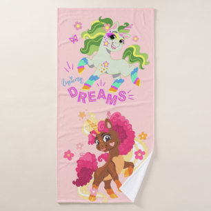  Cute floral unicorn Bath Towel