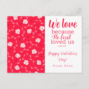 Cute Floral Valentine's Postcard