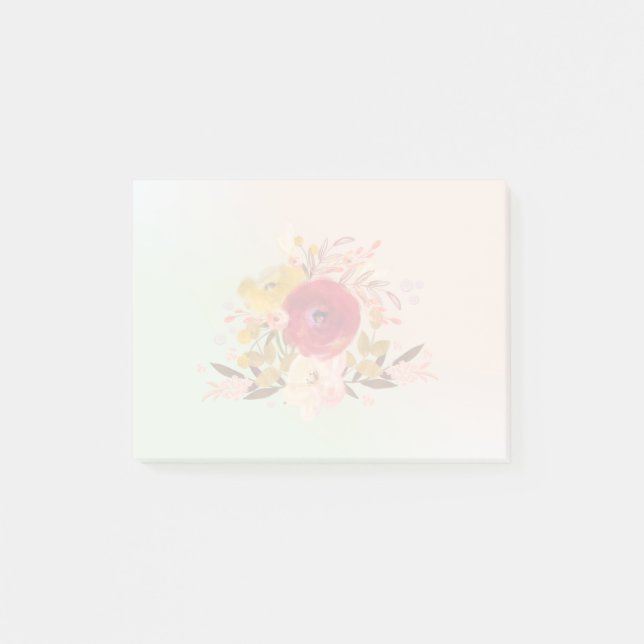 Cute Floral Watercolor Bouquet Post-it Notes (Front)