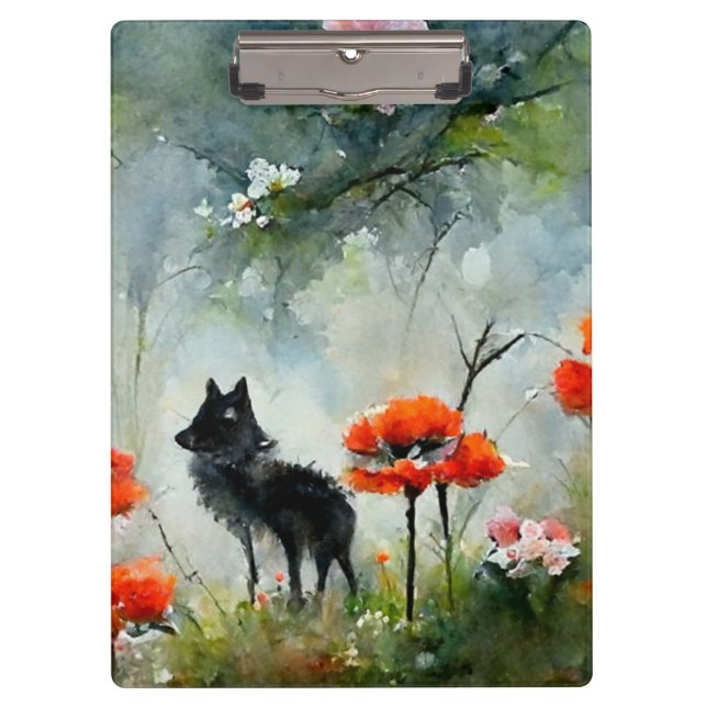 Cute floral wild animal   clipboard (Front)