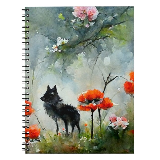 Cute floral wild animal    notebook (Front)