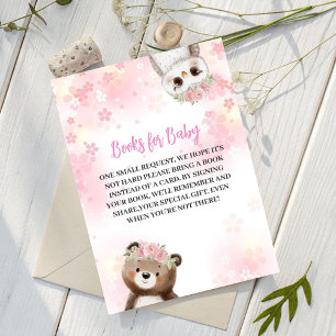 Cute Floral Woodland Animals Books for Baby Card