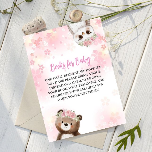 Cute Floral Woodland Animals Books for Baby Card (Creator Uploaded)