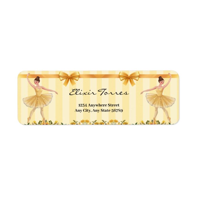 Cute Floral Yellow Ballerina Ribbon Baby Shower (Front)