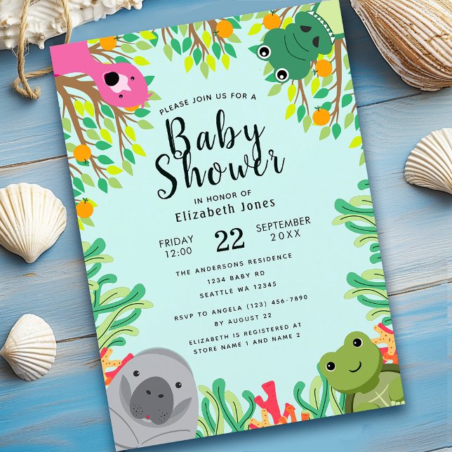 Cute Florida Animals Baby Shower Invitation (Creator Uploaded)