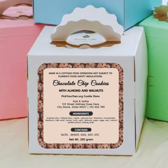 Cute Florida cottage food label | Cookies (Creator Uploaded)