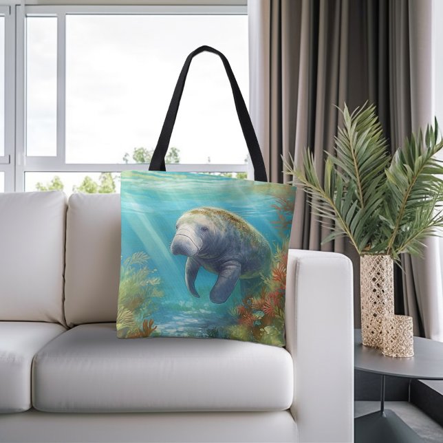 Cute Florida Manatee, Tote Bag (Creator Uploaded)