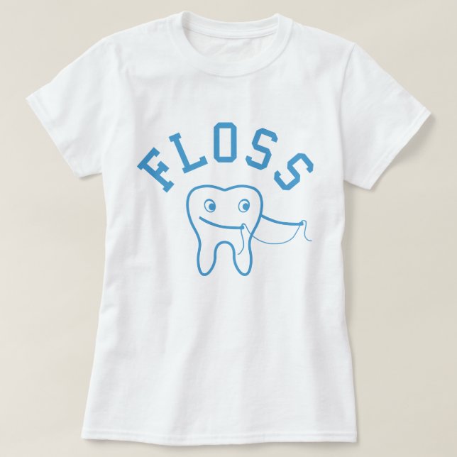 Cute Floss Tooth T-Shirt (Design Front)