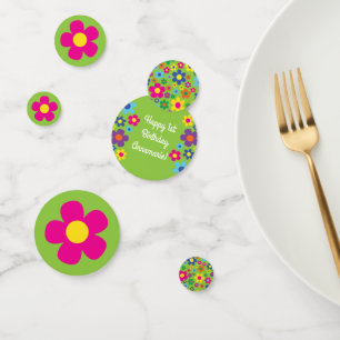 Cute Flower Birthday Party Confetti