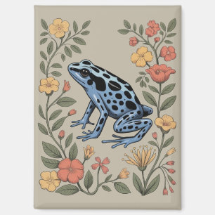 Cute Flower Blue Poison Dart Frog Toad  Frog Lover Magnet