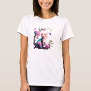 Cute Flower Cat Acrylic T-Shirt