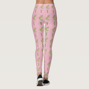 Cute Flower Children Pink Briar Rose Girl Funny Leggings
