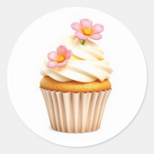 Cute Flower Cupcake Stickers