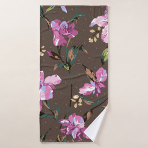 cute flower design textile illustrationart, backgr bath towel
